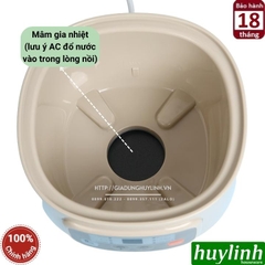 Nồi nấu chậm - chưng yến - nấu cách thuỷ Bear DDZ-A08D1 [A08G2] - 0.8 lít - Kèm xửng hấp