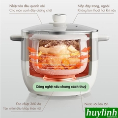 Nồi nấu chậm - chưng yến - hầm cách thuỷ Bear DDG-B25Q3 - 4 thố 400ml + 1 thố 2.5 lít