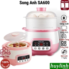 Nồi Nấu Cháo Cách Thủy Và Hấp Song Anh SA600 - 0.8 Lít