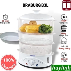 Nồi hấp điện 3 tầng Braburg B3L - 8.5 lít