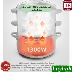 Nồi lẩu - hấp điện 3 tầng Bear DZG-D80G5 - 10 lít - 1300W