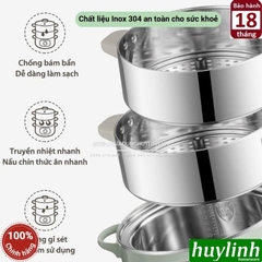 Nồi lẩu - hấp điện 3 tầng Bear DZG-D80G5 - 10 lít - 1300W