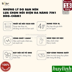 Nồi lẩu điện đa năng Bear DHG-C40M1 - 4 lít