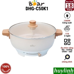 Nồi lẩu điện đôi uyên ương Bear DHG-C50K1 - 5 lít