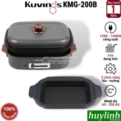 Nồi lẩu nướng điện 2 trong 1 Kuvings KMG-200B - 4 lít