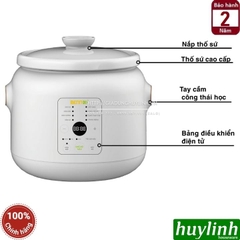 Nồi nấu cháo chậm điện tử Bennix BN-30SLC - 3 lít - 8 chức năng - 3 tốc độ nấu