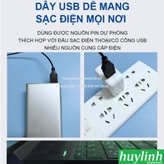 Quạt sạc tích điện Tiross TS9172 - 6000mAh - Có đèn LED