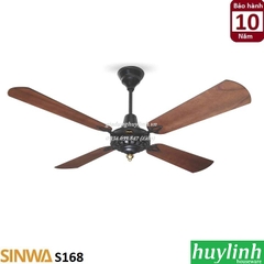 Quạt trần cánh gỗ kiểu cổ Sinwa S168 - 4 cánh