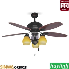 Quạt trần đèn cánh gỗ Sinwa ORB028 - 5 cánh