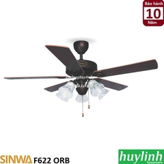 Quạt trần đèn cánh gỗ Sinwa F622 ORB - 5 cánh