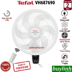 Quạt treo tường Tefal TB Silence Plus VH687690 - 80W - Có Remote - Sản xuất tại Việt Nam