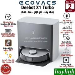 Robot hút bụi lau nhà thông minh Ecovacs Deebot X1 Turbo [DEX11 TURBO] - Bản quốc tế - Tự động hút - lau - giặt giẻ và sấy khô