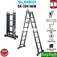 Thang nhôm gấp 4 đoạn Sumika SKM-204 NEW - 4.7 mét
