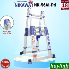 Thang nhôm rút đôi chữ A Nikawa NK-56AI PRI - 5.6 mét - Có bánh xe