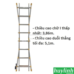 Thang nhôm trượt chữ A mở rộng Jumbo A404 - 4 mét