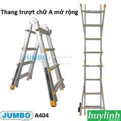 Thang nhôm trượt chữ A mở rộng Jumbo A404 - 4 mét
