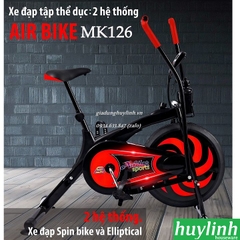 Xe đạp tập thể dục Air Bike MK126 - Có đồng hồ đo