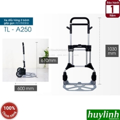 Xe kéo đẩy hàng 2 bánh gấp gọn Advindeq TL-A250 - Tải trọng 250kg