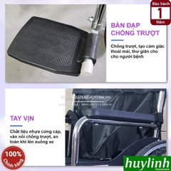 Xe lăn tay ngả giường có bô Nikita N213-1 - Ngả 6 cấp độ