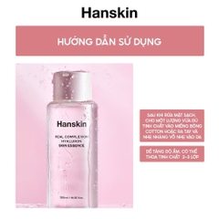 Nước Hoa Hồng Dưỡng Ẩm HANSKIN REAL COMPLEXION HYALURON SKIN ESSENCE 300ml