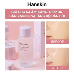 Nước Hoa Hồng Dưỡng Ẩm HANSKIN REAL COMPLEXION HYALURON SKIN ESSENCE 300ml