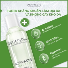 Toner da dầu mụn, làm dịu, se khít lỗ chân lông Dermedic Normacne Preventi Cleansing And Regulating Skin Toner 200ml