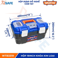 Hộp đựng đồ nghề WADFOW kích thước 13-24inch Thùng dụng cụ nhựa PP cứng cáp chịu lực tốt độ bền cao, nhiều ngăn tiện lợi