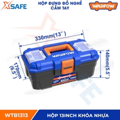 Hộp đựng đồ nghề WADFOW kích thước 13-24inch Thùng dụng cụ nhựa PP cứng cáp chịu lực tốt độ bền cao, nhiều ngăn tiện lợi