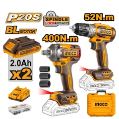 Bộ Combo Máy Khoan & Máy Siết Bu Lông Dùng Pin 20V INGCO CKLI20271