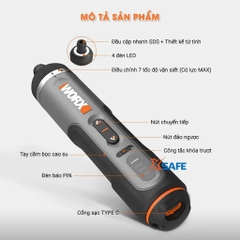 Máy vặn vít dùng pin 4V Worx WX242 (nâng cấp từ wx240)