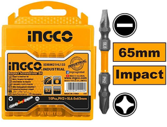 Bộ mũi bắt vít 2 đầu bake và dẹp 10 chi tiết Ingco Xsafe