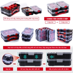 Hộp đựng linh kiện 3 trong 1 Bison chống nước chuẩn IP54, nhựa cao cấp chống chịu va đập, chống bụi, có thể liên kết