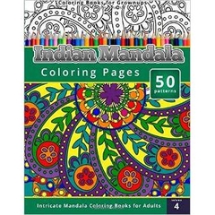 Coloring Books for Grownups: Indian Mandala Coloring Pages: Intricate Mandala Coloring Books for Adults