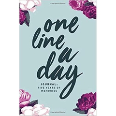 One Line A Day Journal: Five Years of Memories, 6x9 Diary, Dated and Lined Book, Floral