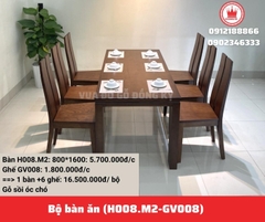 Bàn ăn gỗ Sồi Nga H008