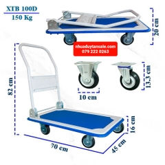 XE ĐẨY HÀNG TAY GẤP GỌN PHONG THẠNH XTB 100D  TẢI TRỌNG 150KG