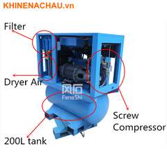 Máy nén trục vít Trung Quốc 7,5kw phun dầu
