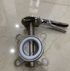 Van bướm inox 304 tay gạt kiểu wafer lót gioăng Teflon Wonil
