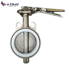 Van bướm inox 304 tay gạt kiểu wafer lót gioăng Teflon Wonil