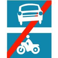 Biển báo 404b - Hết đường dành cho ô tô xe máy