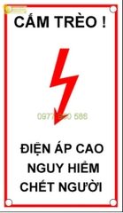 Biển báo: Cấm trèo điện áp cao nguy hiểm chết người