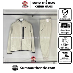 Bộ Thể Thao Nike Màu Xám - Nike Sportswear Tech Fleece Full-Zip -DQ4802-016/DQ4809-016