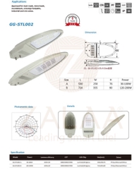 Đèn Đường LED OEM Philips Meanwell 100W, 120W, 150W, 200W Mã sản phẩm GG-STL002