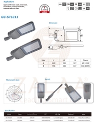Đèn Đường LED OEM Philips Meanwell 100w, 120w, 150w, 200w Mã GG-STL011 ZALAA