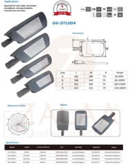 Đèn đường LED OEM Philips Meanwell 100w, 120w, 150w, 200w Mã sản phẩm GG-STL004 ZALAA