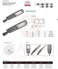 Đèn đường LED OEM Philips Meanwell 100w, 120w, 150w, 200w Mã sản phẩm GG-STL017 ZALAA