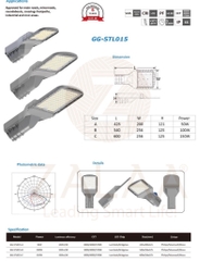 Đèn Đường LED OEM Philips Meanwell 100W, 120W, 150W, 200W Mã sản phẩm GG-STL015 ZALAA