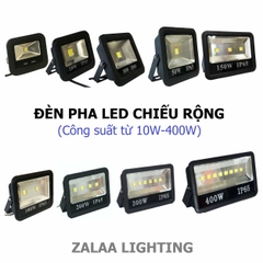 Đèn Pha LED Chóa Rộng Chiếu Sáng Ngoài Trời Vỏ Đen IP65 từ 10W đến 400W