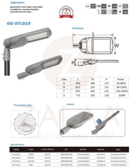 Đèn Đường LED OEM Philips Meanwell 100W, 120W, 150W, 200W Mã GG-STL010 ZALAA