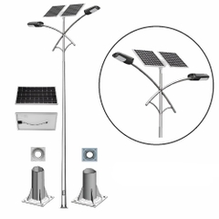 Cột Đèn Đường Cao Áp Năng Lượng Mặt Trời ZCD-CK03 Cần Đèn Kép 2 tấm Pin Solar Panel